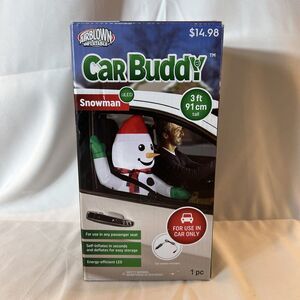 Gemmy Airblown Inflatable Christmas Snowman Car Buddy for Passenger Seat 3ft New